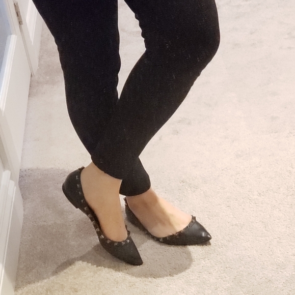 100% Authentic Valentino Rockstud Flat Noir 37.5 - Picture 6 of 12
